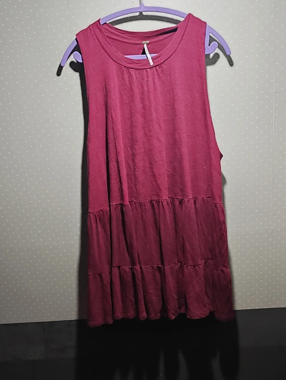 Free People Sleeveless Tiered Tunic in Berry